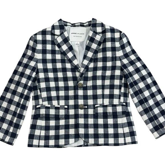 JANIE AND JACK Boys Linen Cotton Button Blazer 4 - Picture 1 of 10